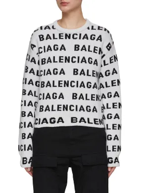 -----------BALENCIAGA  ---- ------------ ----Horizontal Logo Wool Jumper --