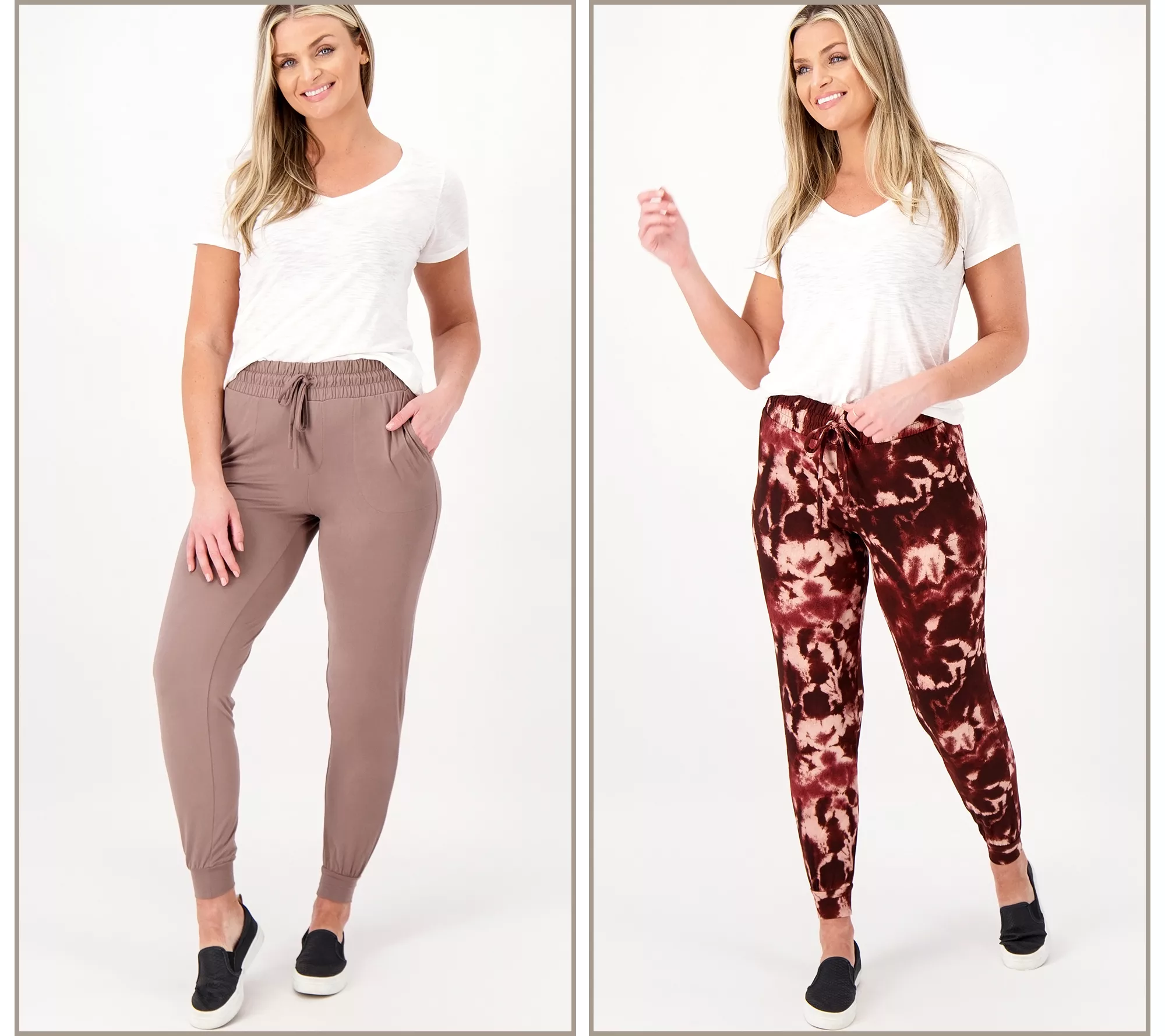 "As Is" Anybody Petite Lush Jersey Set of Two Joggers