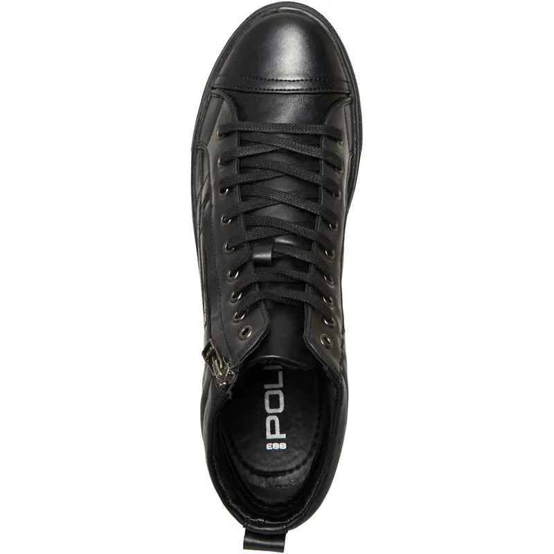 883 Police Mens Ryder High Top Trainers Black