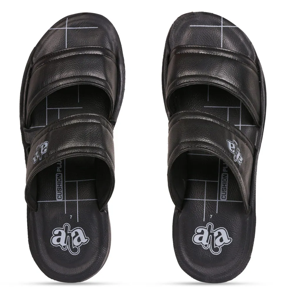 A-HA By Liberty GHD-50 Casual Black Slipper For Men