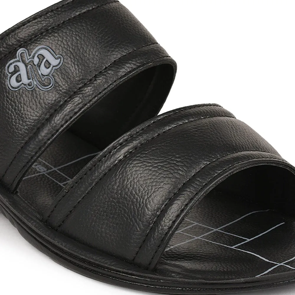 A-HA By Liberty GHD-50 Casual Black Slipper For Men