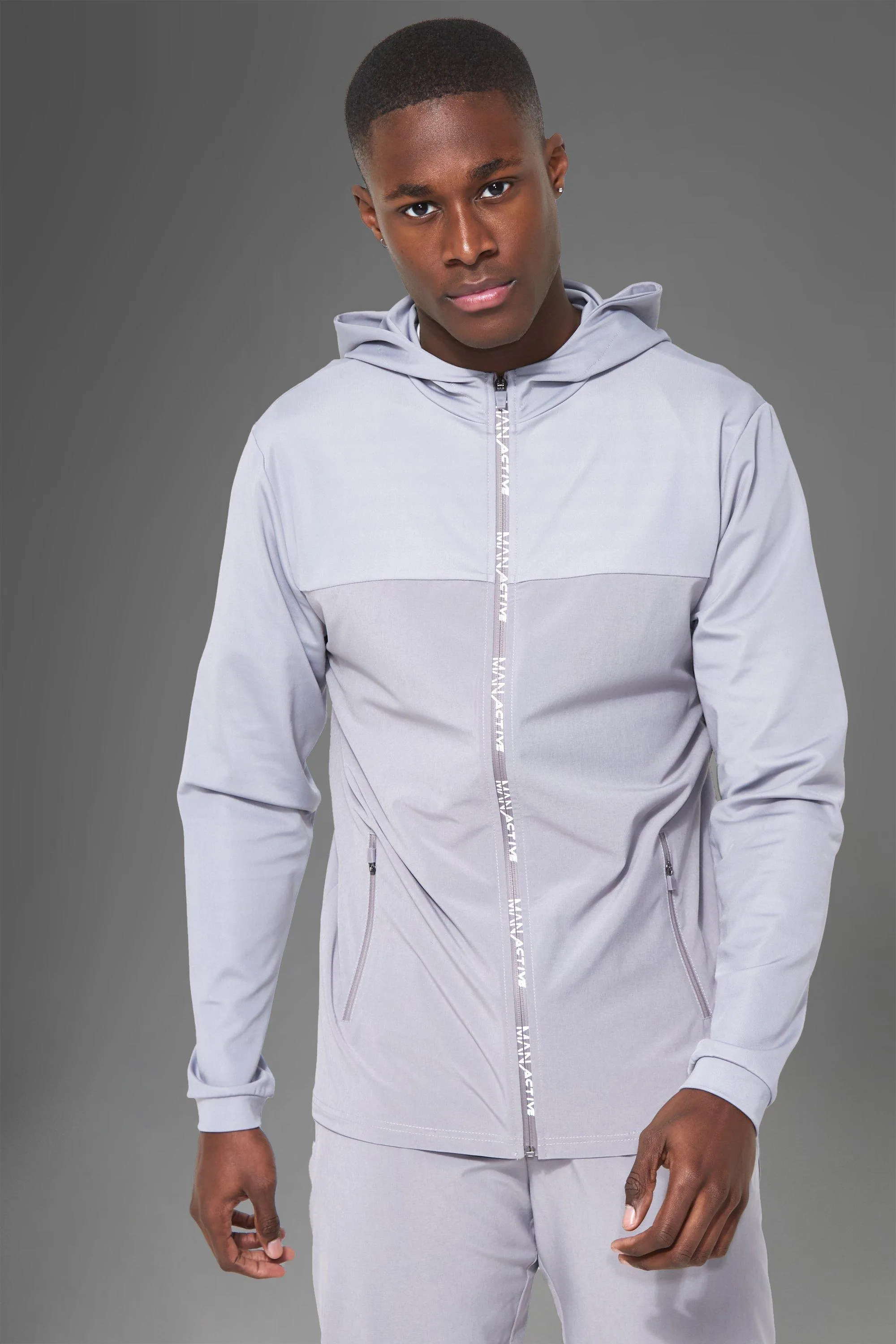 Active Gym Panelled Tracksuit With Zip Detail