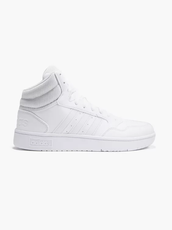 adidas  White Hoops 3.0 Mid Trainers