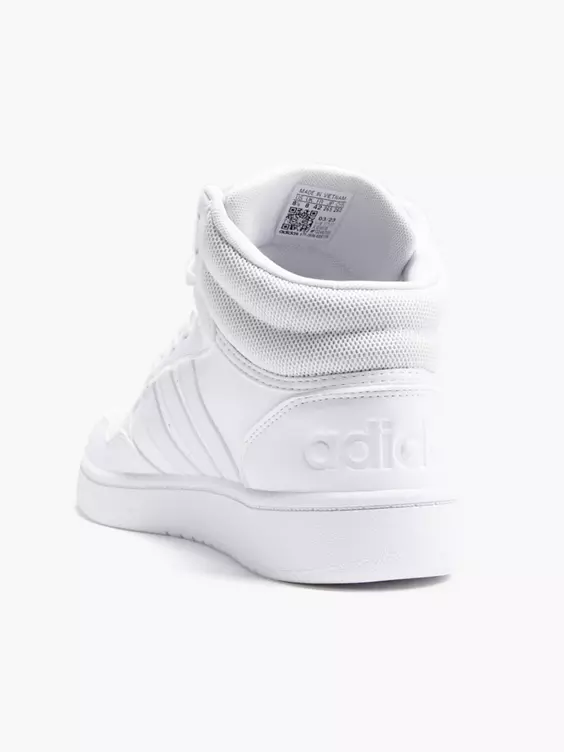 adidas  White Hoops 3.0 Mid Trainers