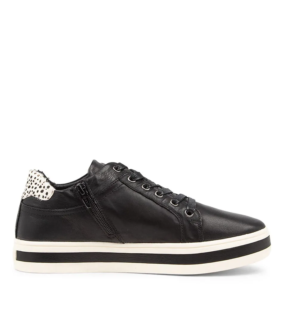 ALFIE & EVIE Plumber Black Mini Cheetah Leather Sneakers