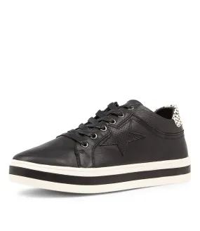 ALFIE & EVIE Plumber Black Mini Cheetah Leather Sneakers