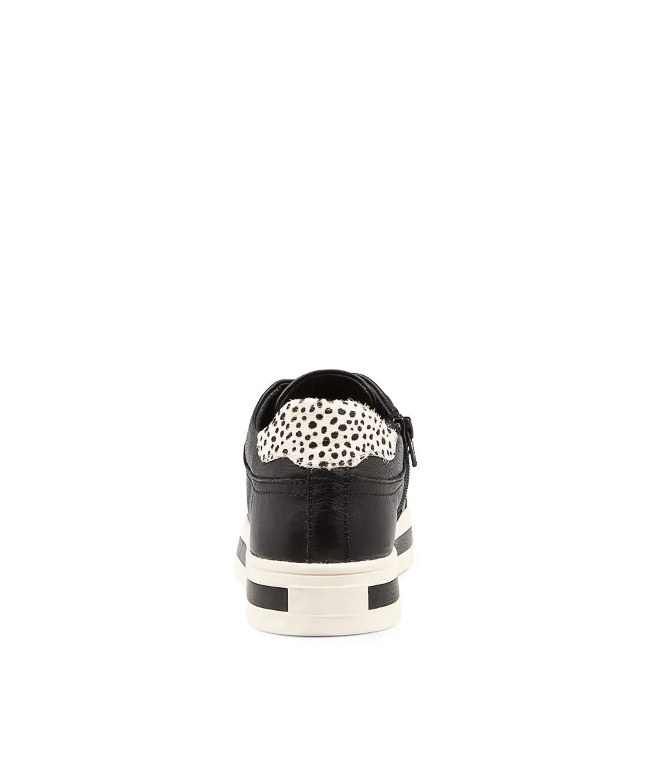 ALFIE & EVIE Plumber Black Mini Cheetah Leather Sneakers