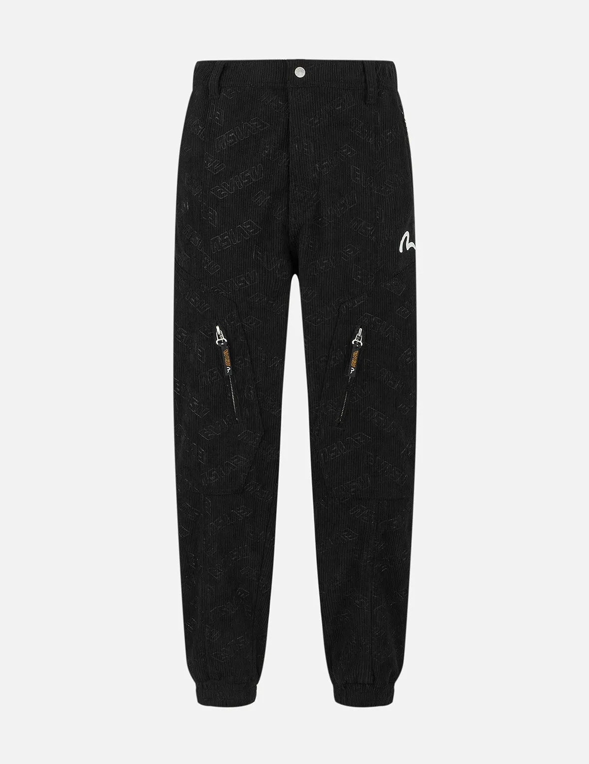 Allover Evisu Deboss Print and Seagull Embroidery Relax Fit Woven Joggers