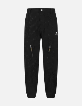 Allover Evisu Deboss Print and Seagull Embroidery Relax Fit Woven Joggers