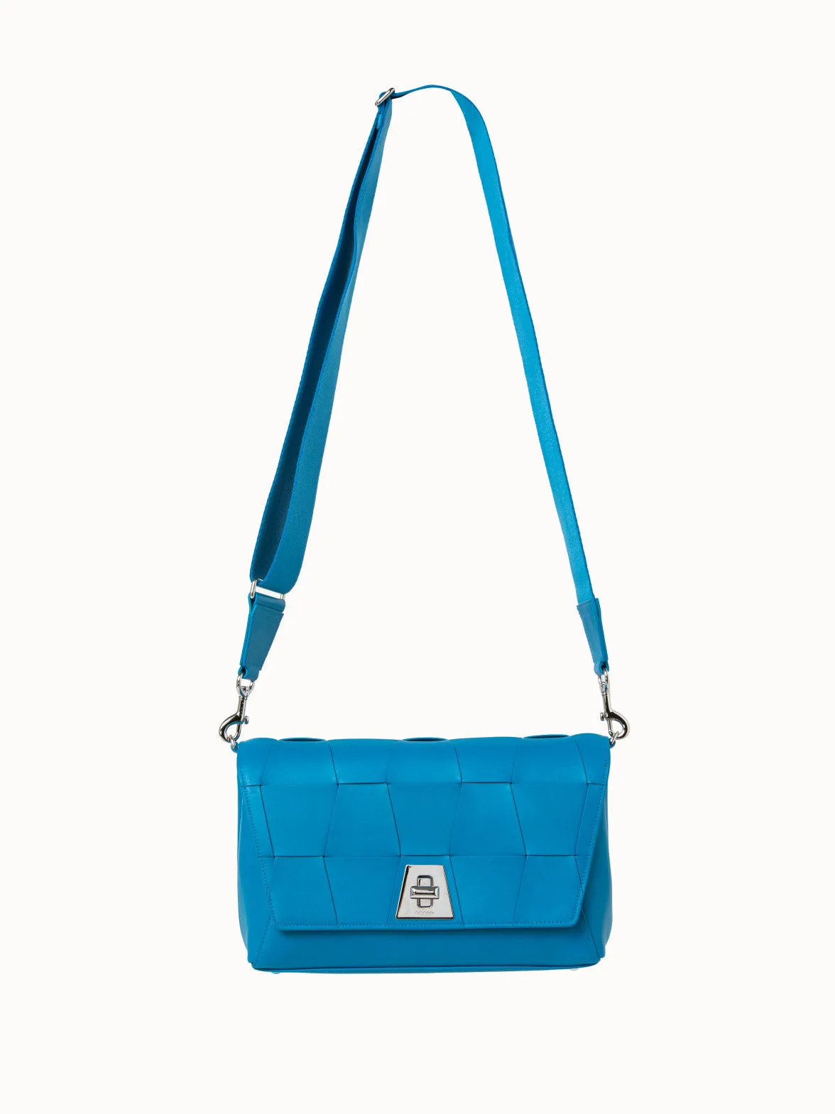 Anouk Day Bag in Braided Leather Trapezoids