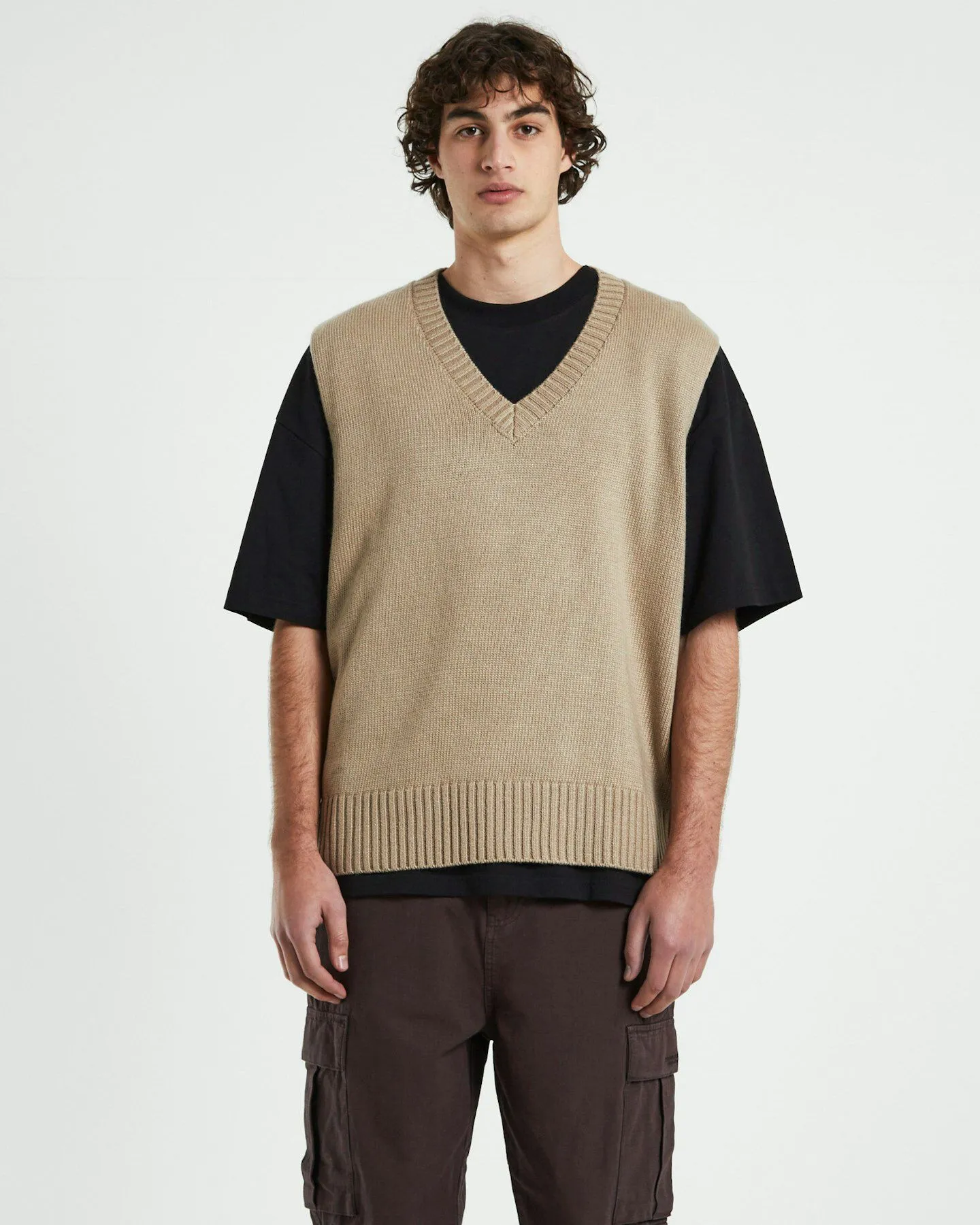 Arvust Sunday Box Knit Vest - Tan | SurfStitch