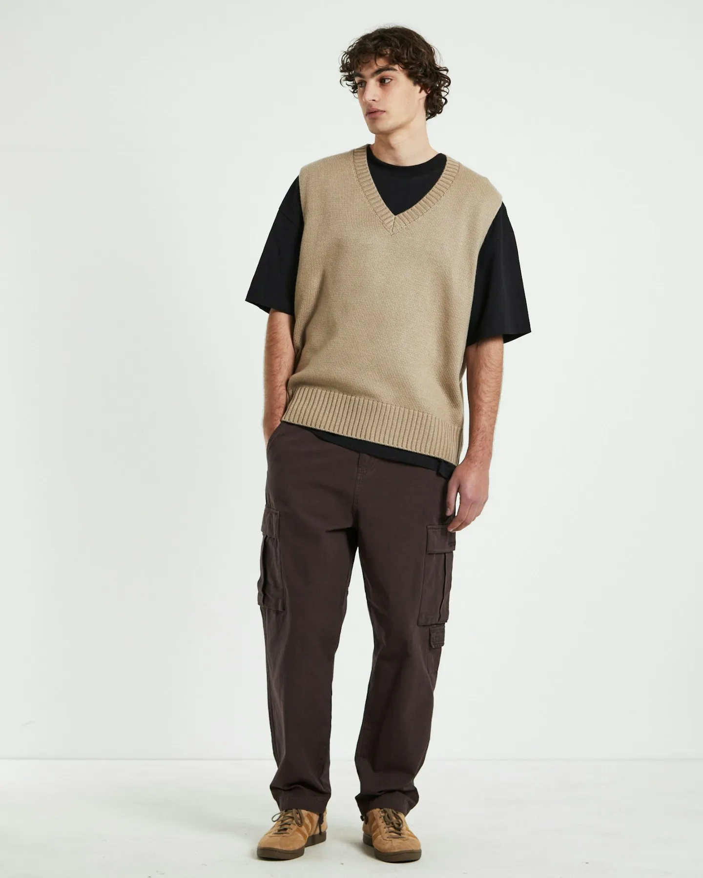 Arvust Sunday Box Knit Vest - Tan | SurfStitch