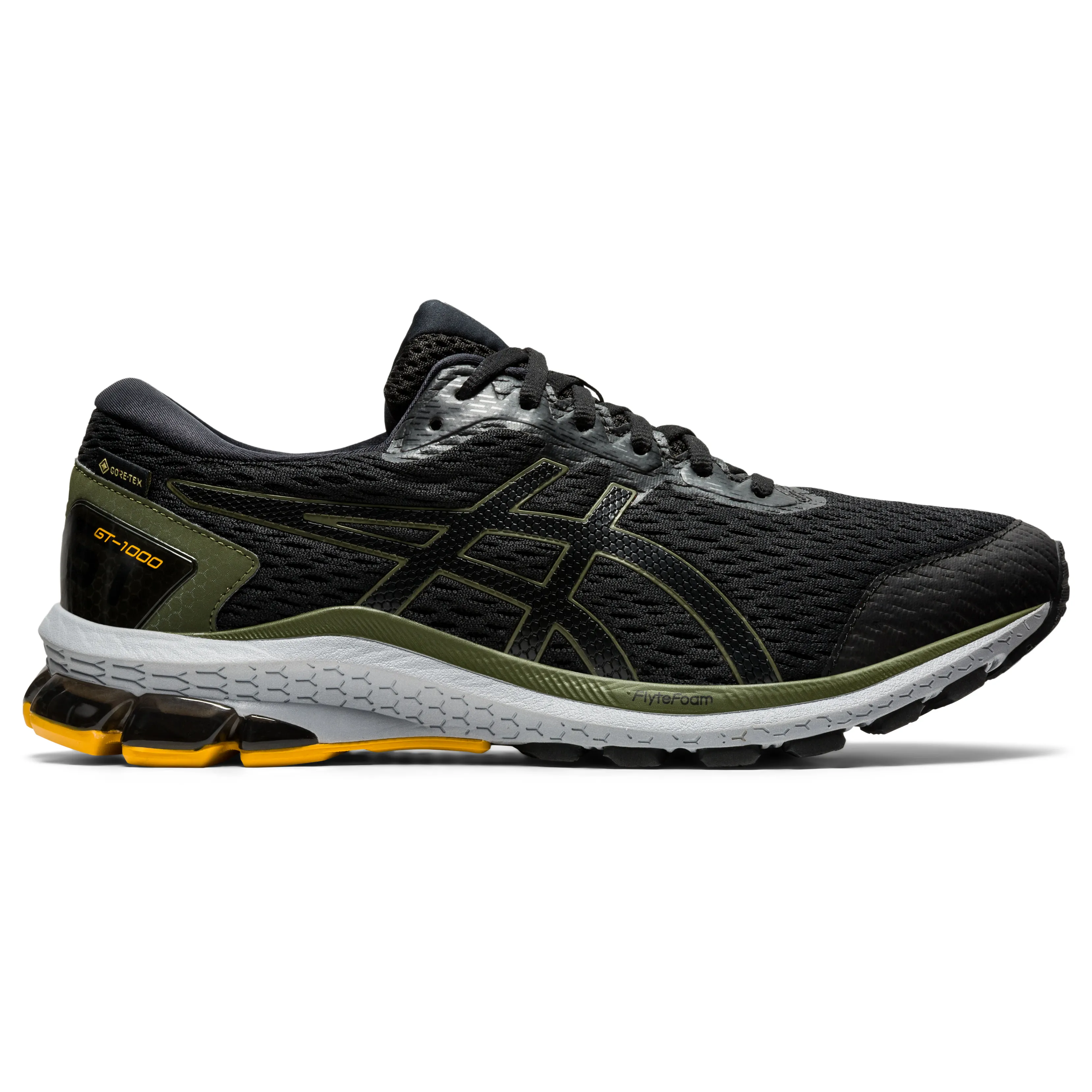 Asics Men's GT-1000 9 Gore-Tex Black/Smog Green | Buy Asics Men's GT-1000 9 Gore-Tex Black/Smog Green here | Outnorth