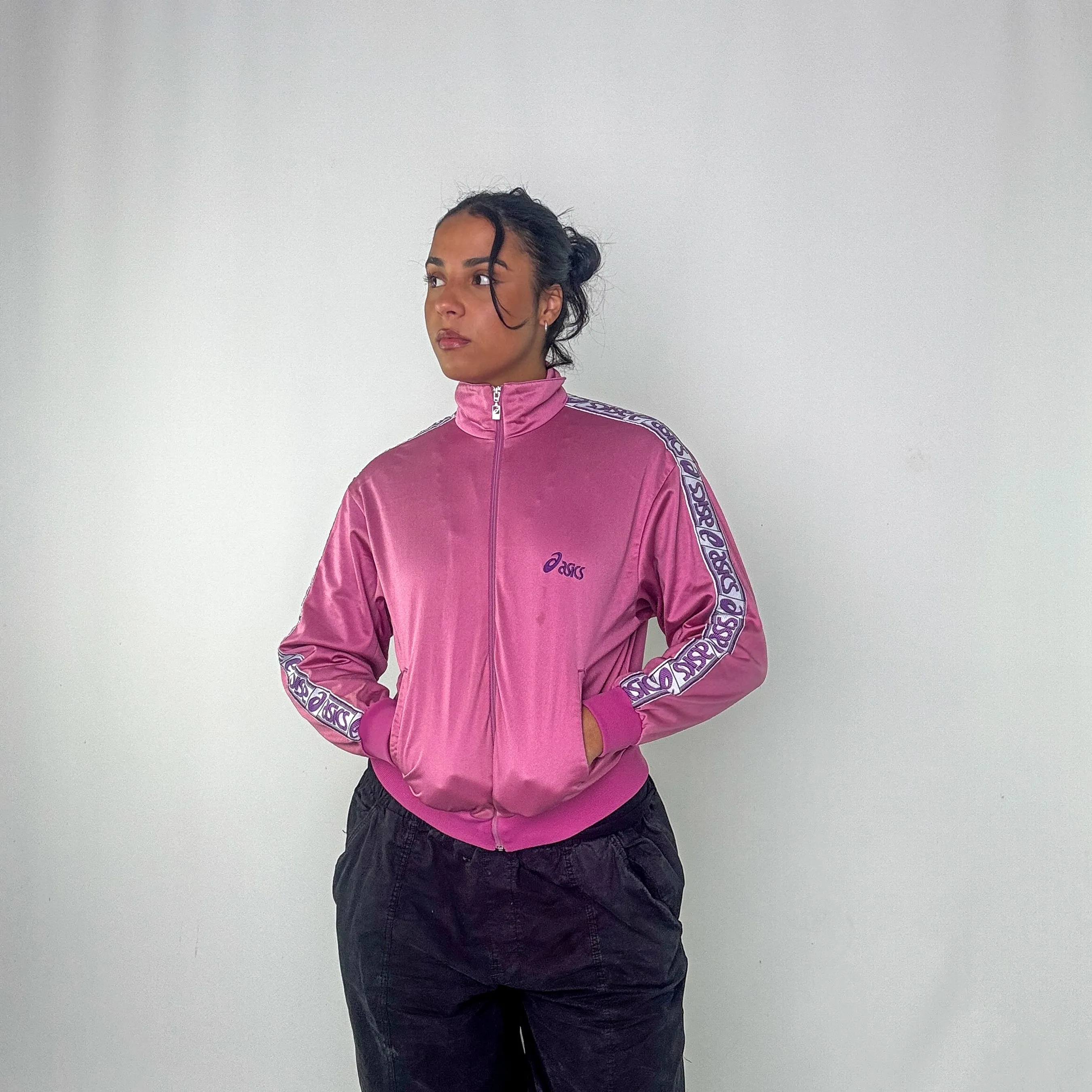 Baby Pink y2ks Asics Track Jacket (S)