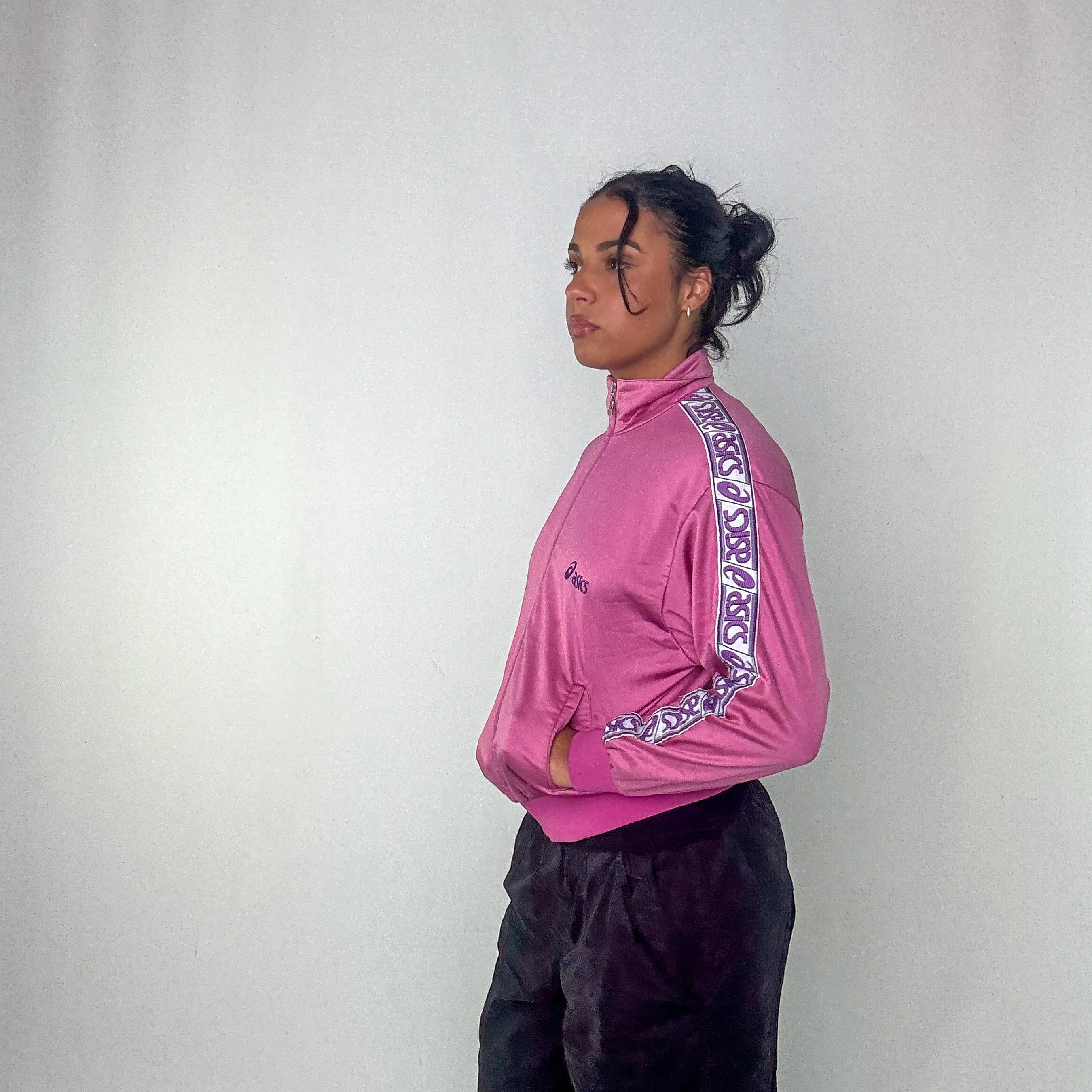 Baby Pink y2ks Asics Track Jacket (S)