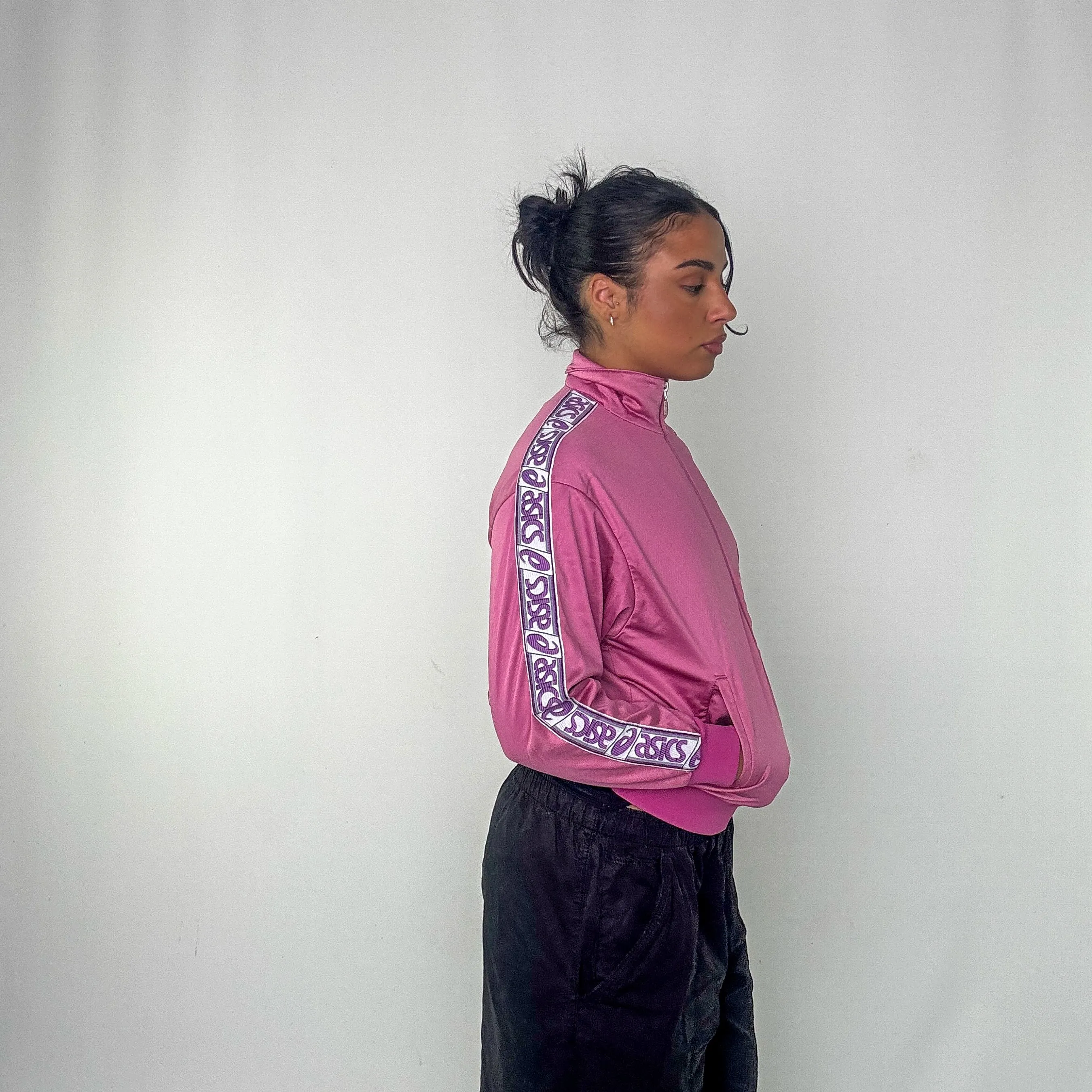 Baby Pink y2ks Asics Track Jacket (S)