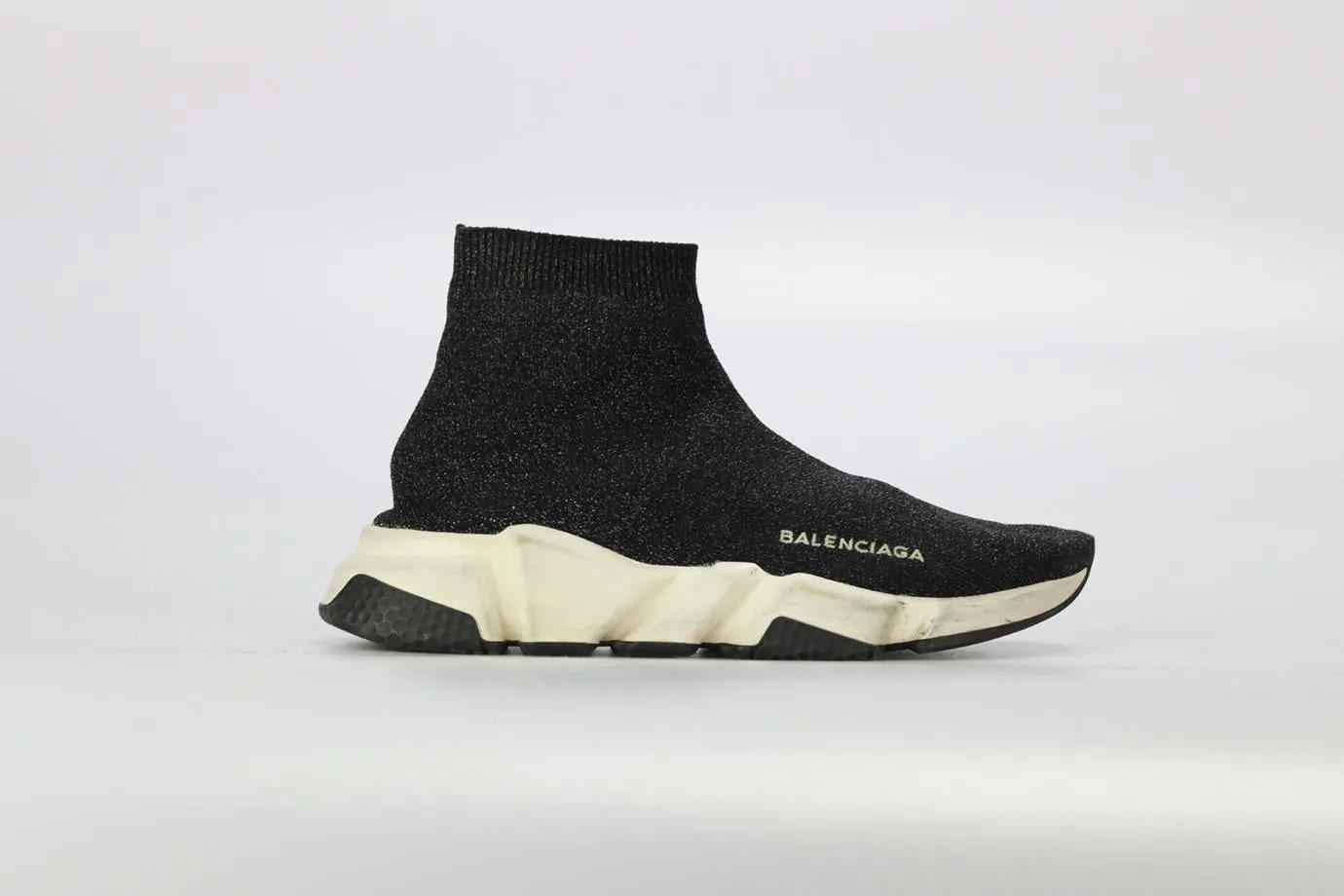 BALENCIAGA SPEED METALLIC KNIT HIGH TOP SNEAKERS EU 38 UK 5