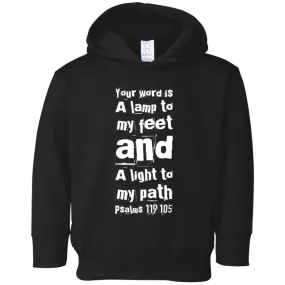 Bible Verse Toddler Fleece Hoodie - Psalm 119:105 Design 6