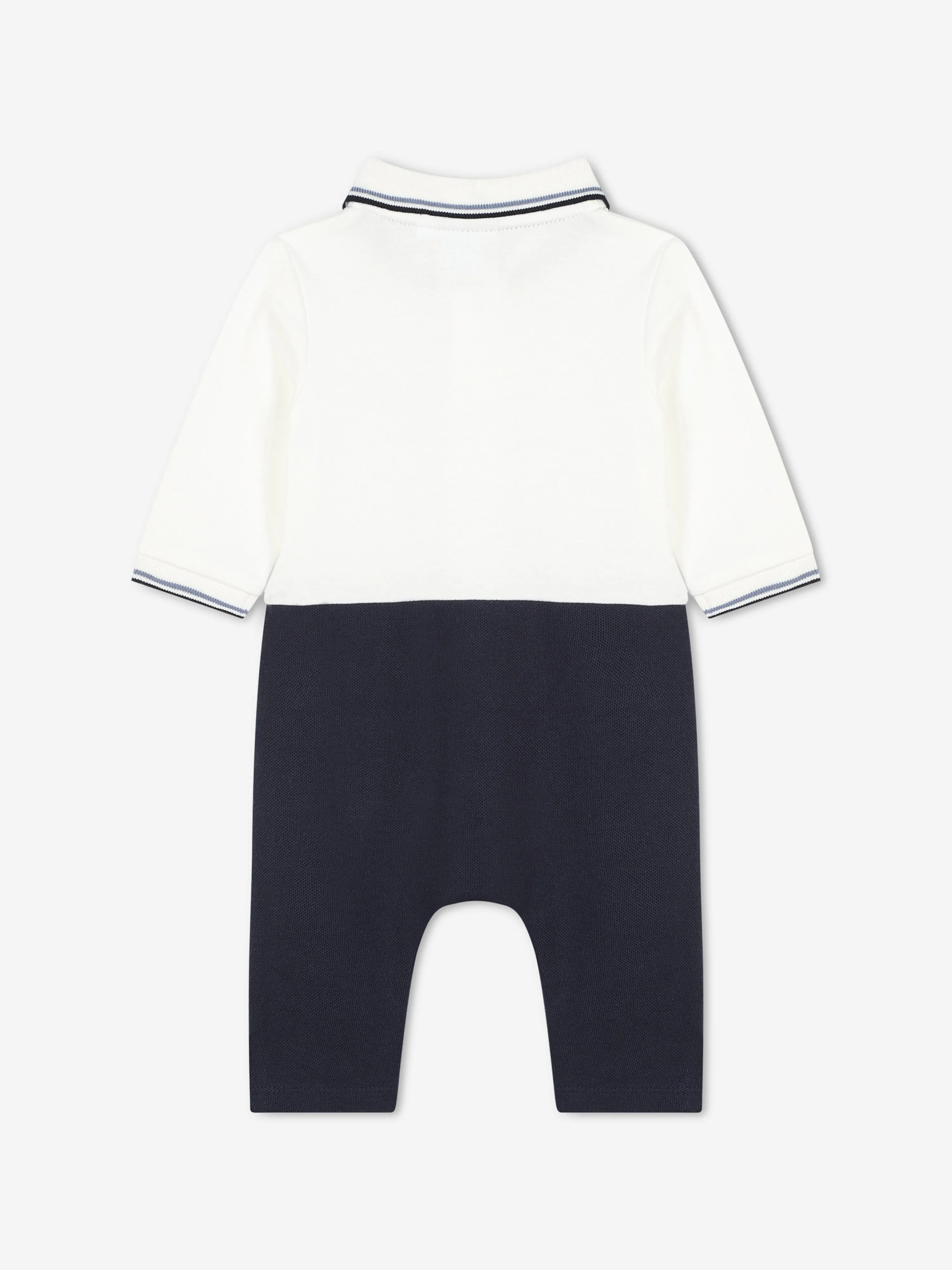 BOSS Baby Boys Polo Romper in Navy