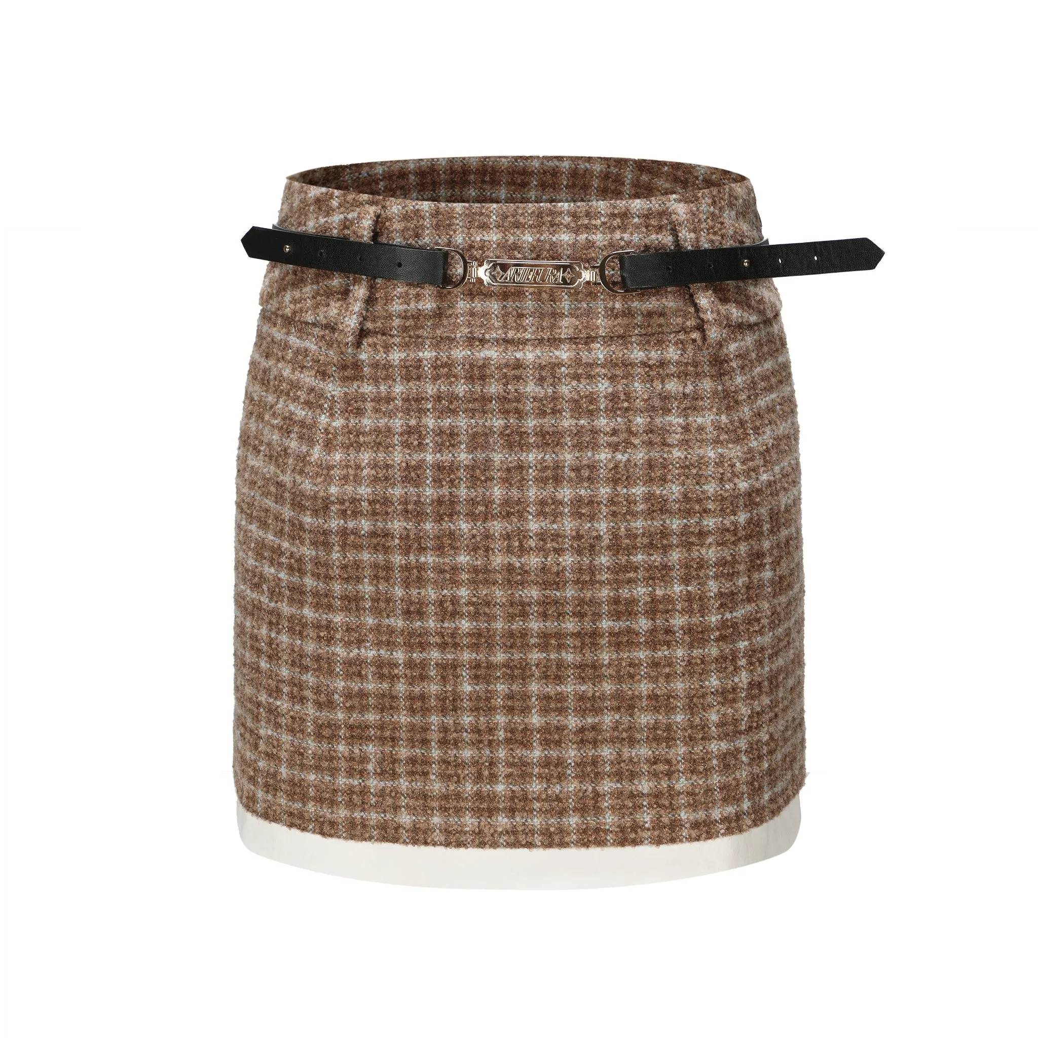 Brown Plaid Skirt-