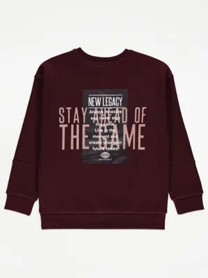 Burgundy New Legacy Sweatshirt and Joggers Set | Kids | George at ASDA