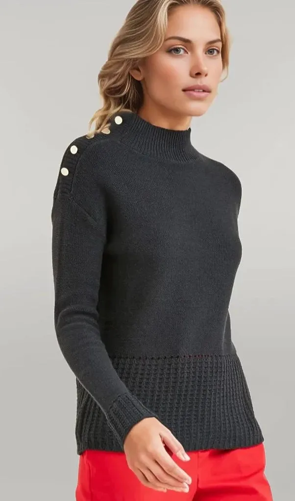 Button Shoulder Cotton Jumper