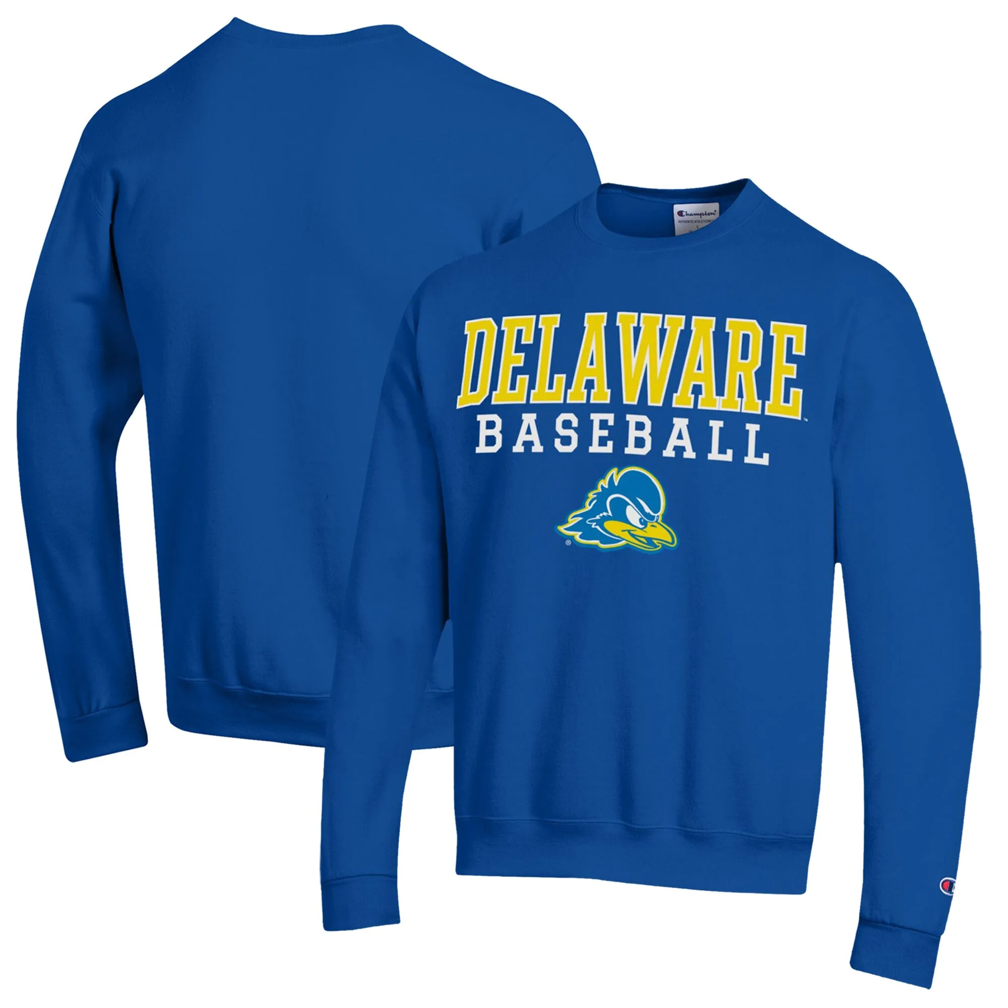 Champion  Delaware Fightin' Blue Hens Royal Stack Baseball Powerblend Pullover Sweatshirt