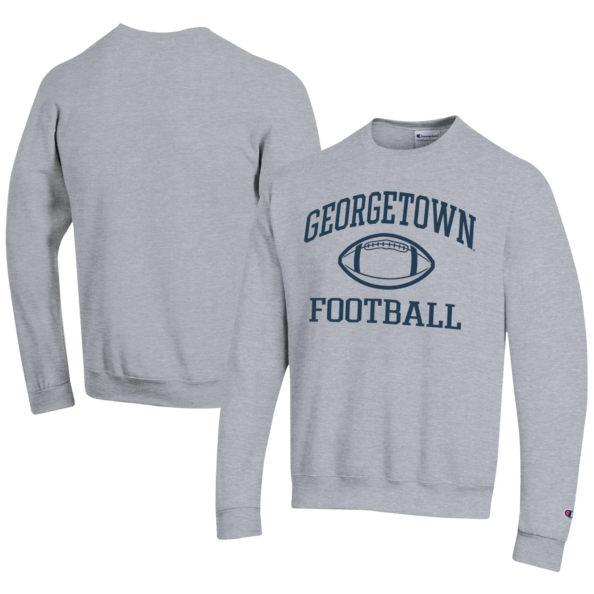 Champion  Georgetown Hoyas Gray Football Powerblend Pullover Sweatshirt