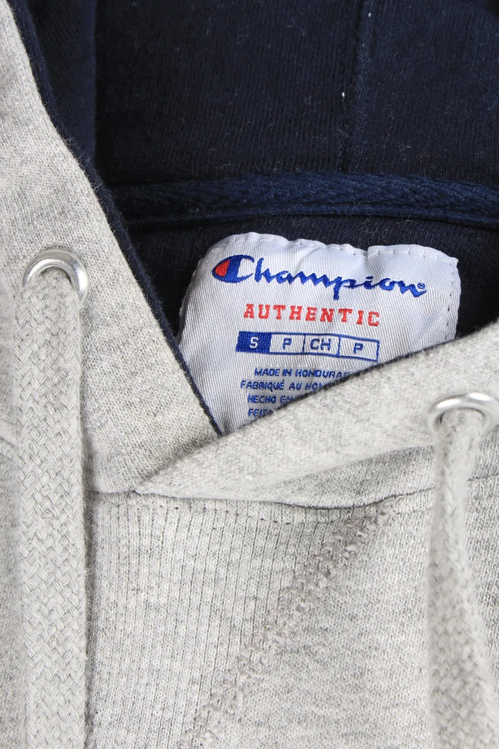 Champion Hoodie Sweatshirt 90s Retro Grey S - Pepper Tree London