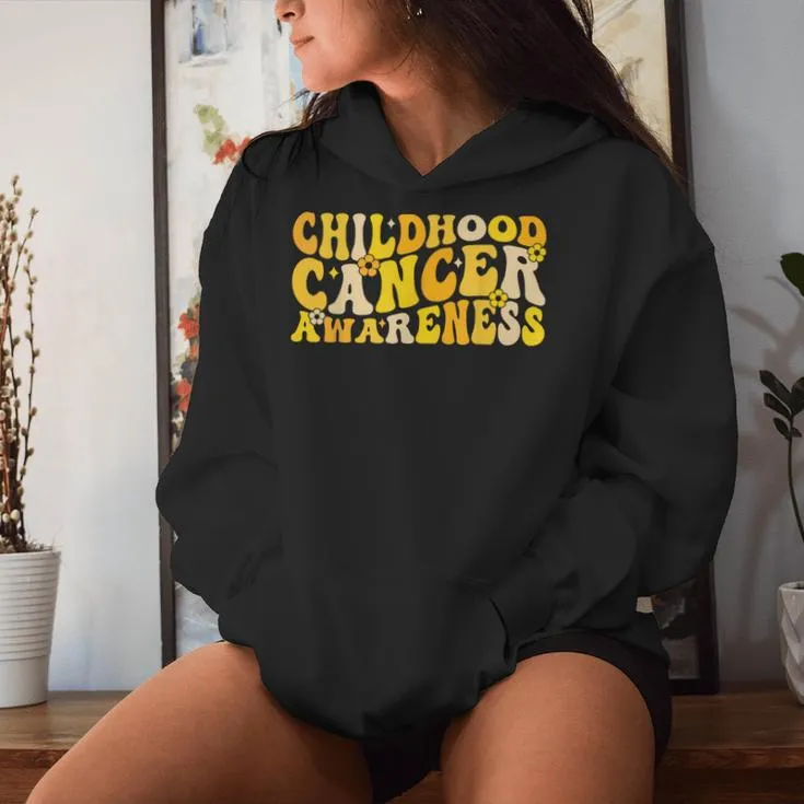 Childhood Cancer Awareness Rainbow Awareness Ribbon Women Hoodie