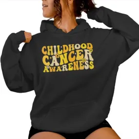 Childhood Cancer Awareness Rainbow Awareness Ribbon Women Hoodie