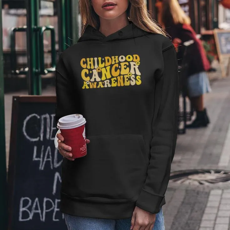 Childhood Cancer Awareness Rainbow Awareness Ribbon Women Hoodie