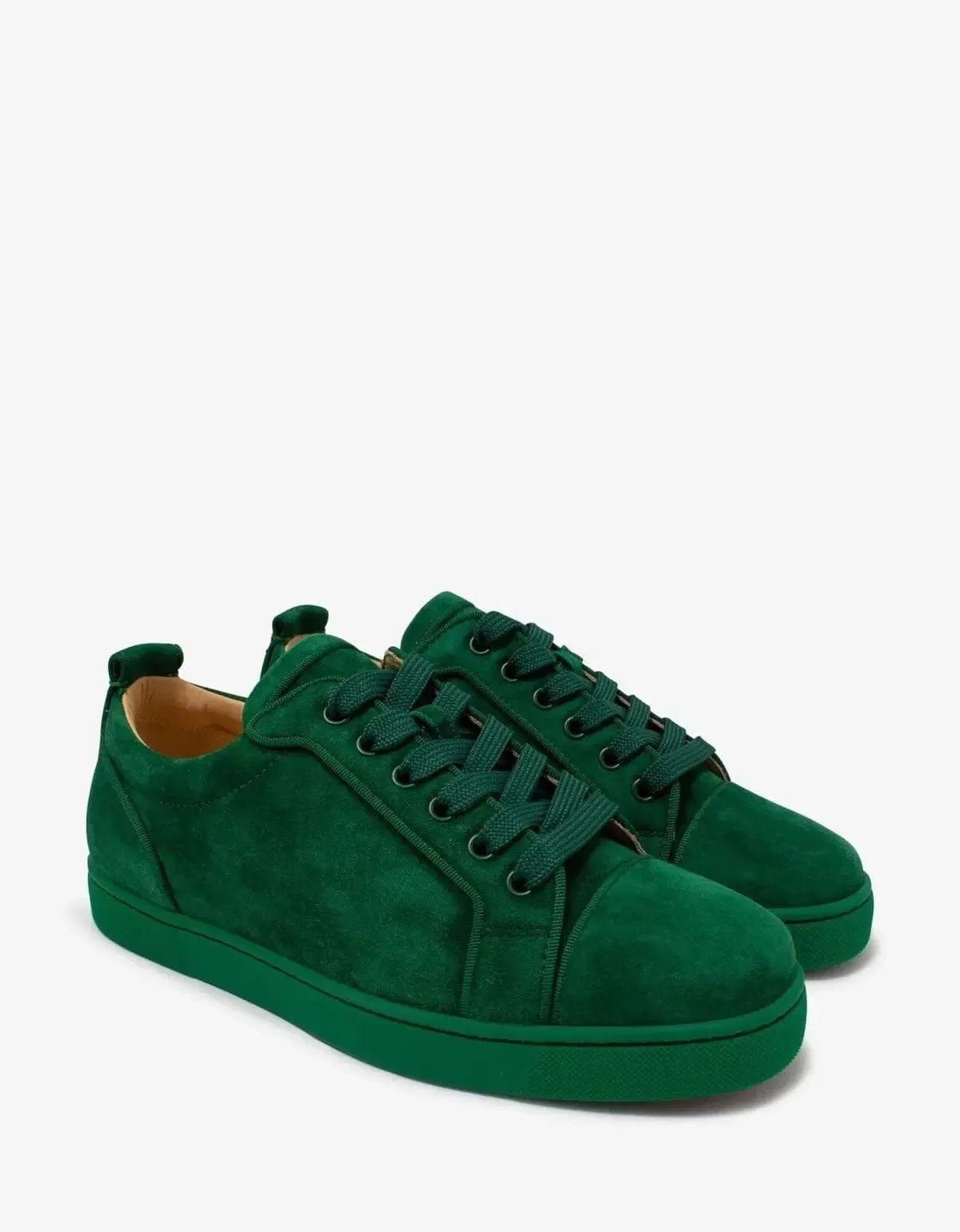 Christian Louboutin Louis Junior Orlato Green Suede Trainers