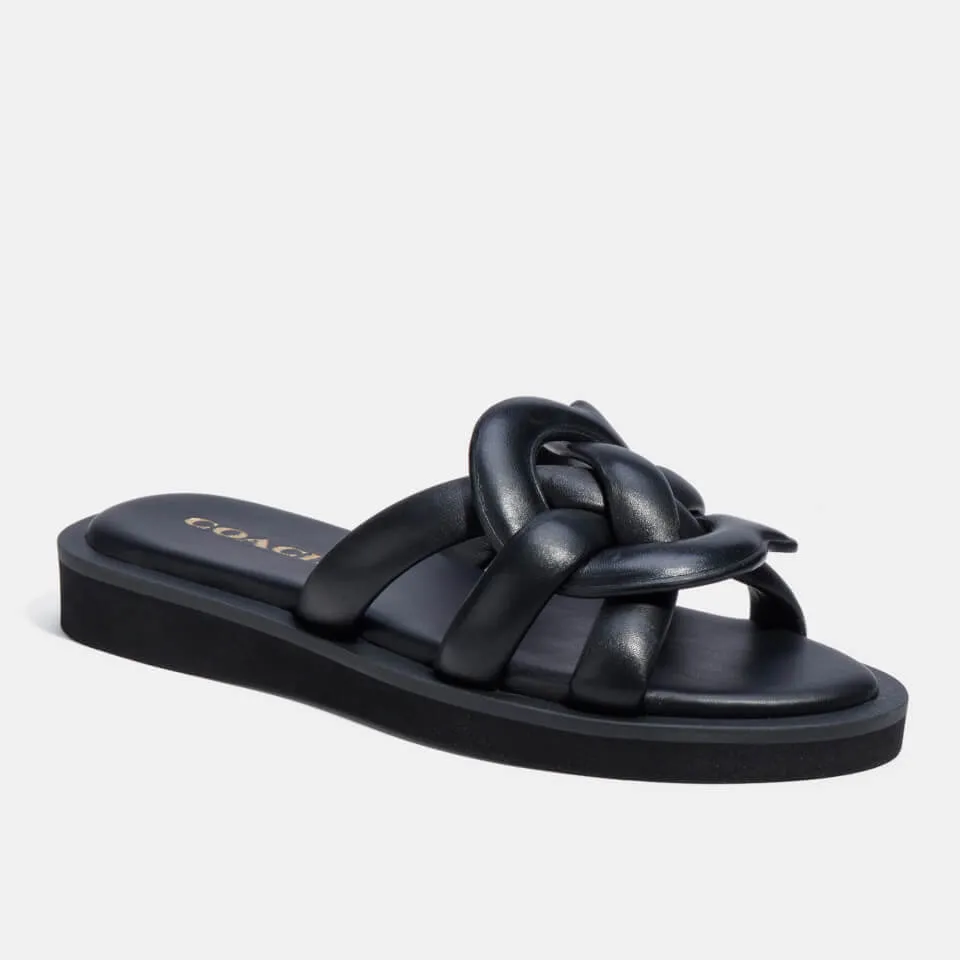 Coach Women's Georgie Leather Slide Sandals - UK 3 | Coggles