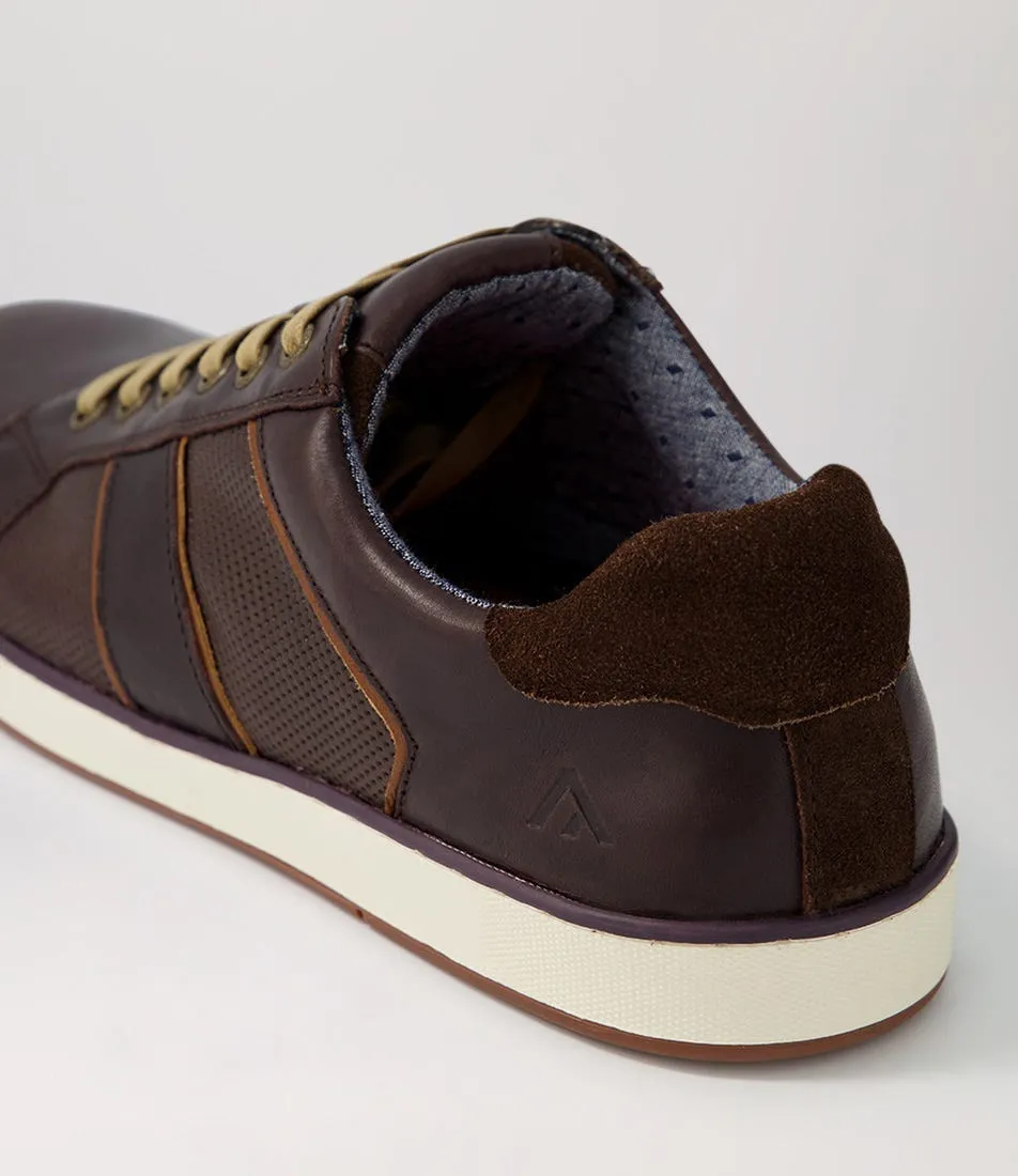 COLORADO Imp Dark Brown Pull Up Leather Sneakers