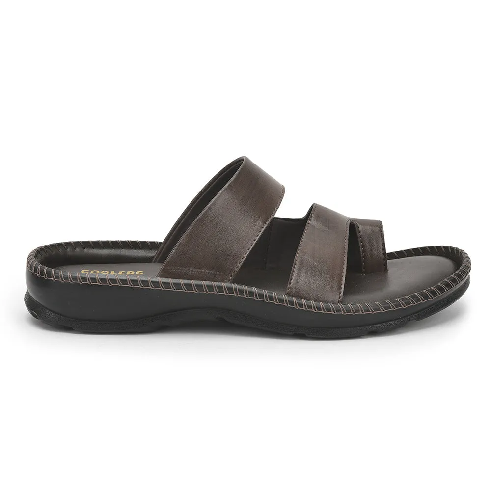 Coolers Casual Brown Toe Ring Slipper For Men VCL-12 By Liberty