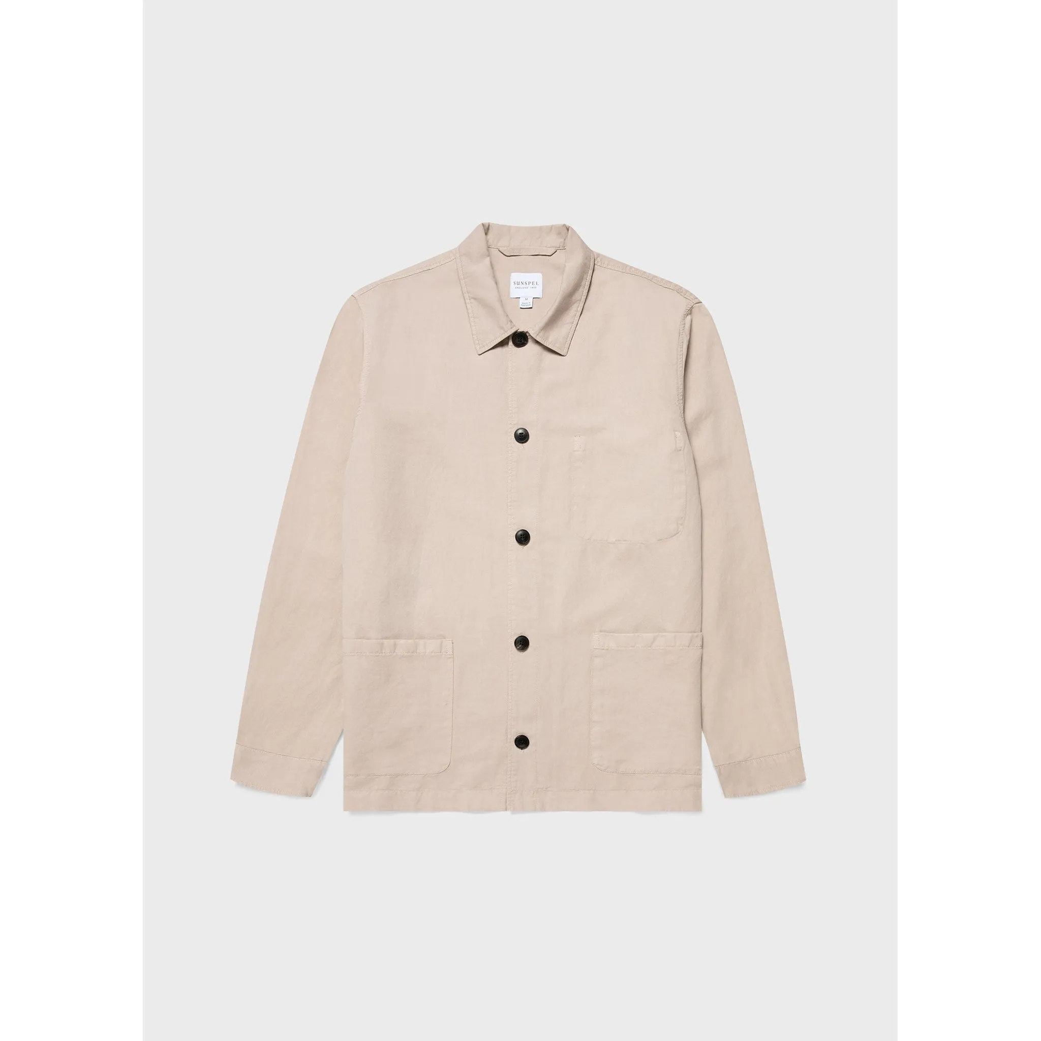 Cotton Linen Twin Pocket Jacket | Men | Light Sand