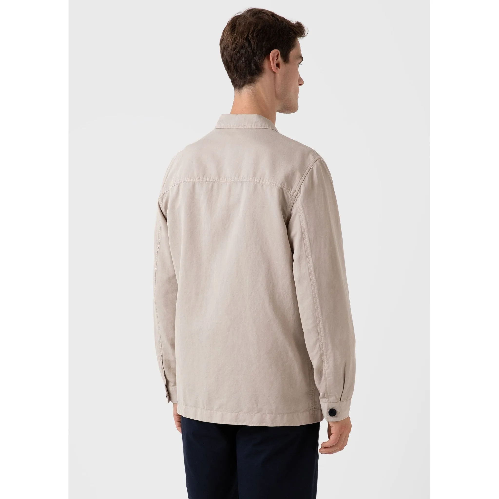 Cotton Linen Twin Pocket Jacket | Men | Light Sand