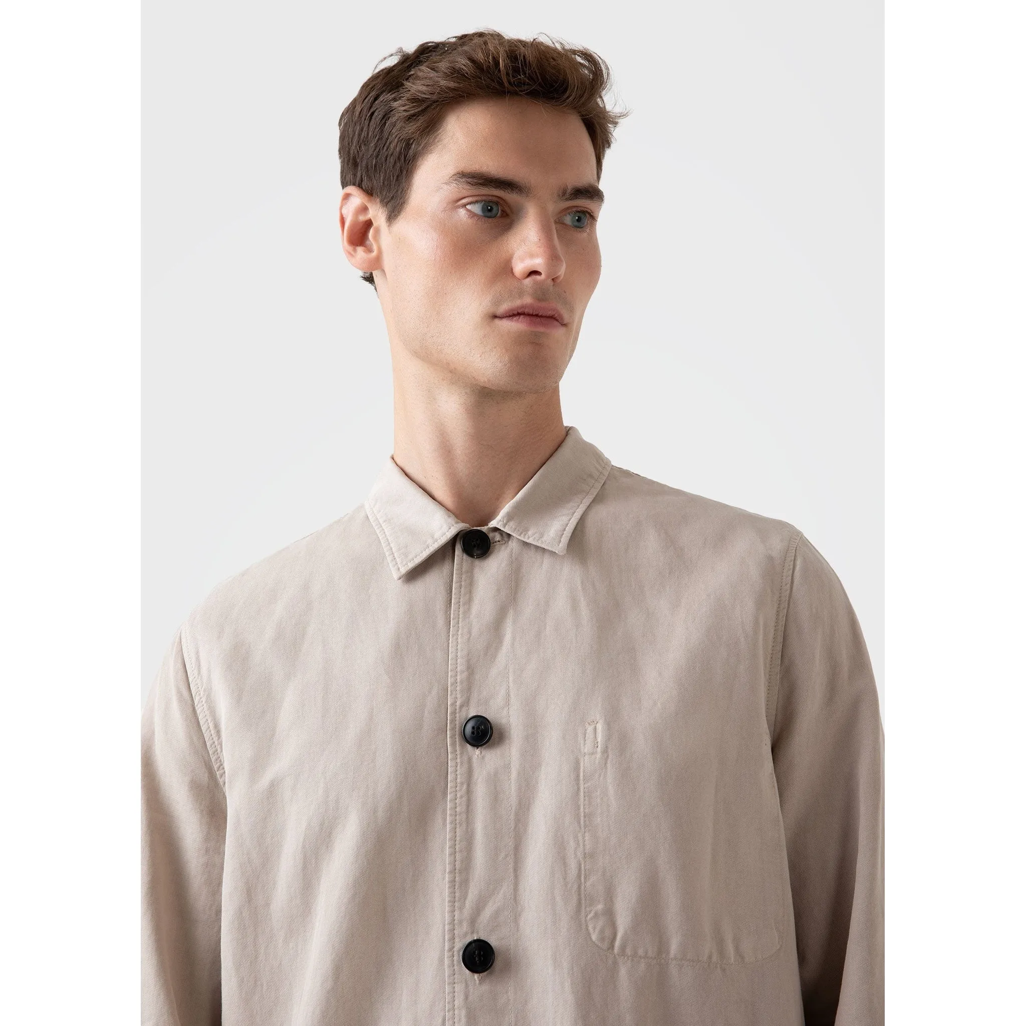 Cotton Linen Twin Pocket Jacket | Men | Light Sand