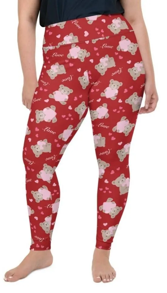 Cute Teddy Bear Plus Size Leggings