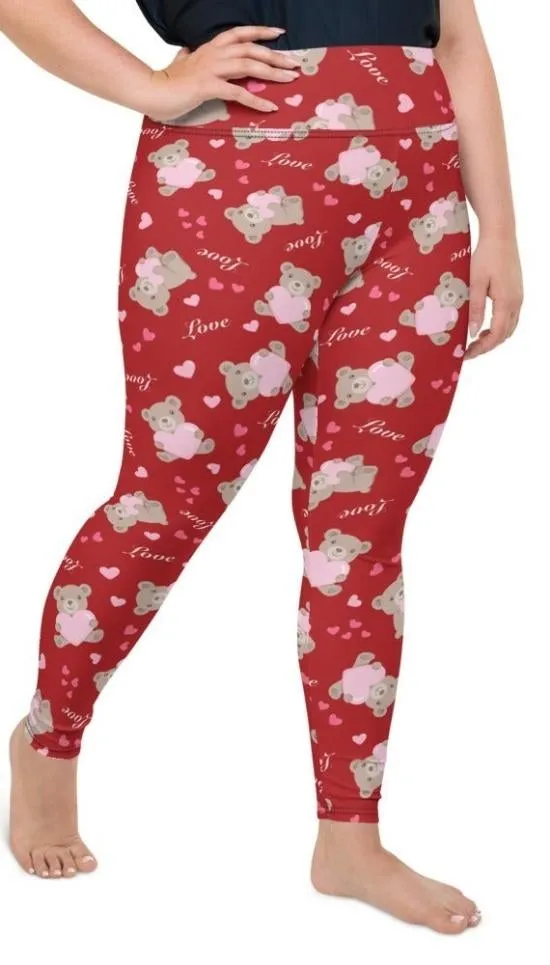 Cute Teddy Bear Plus Size Leggings