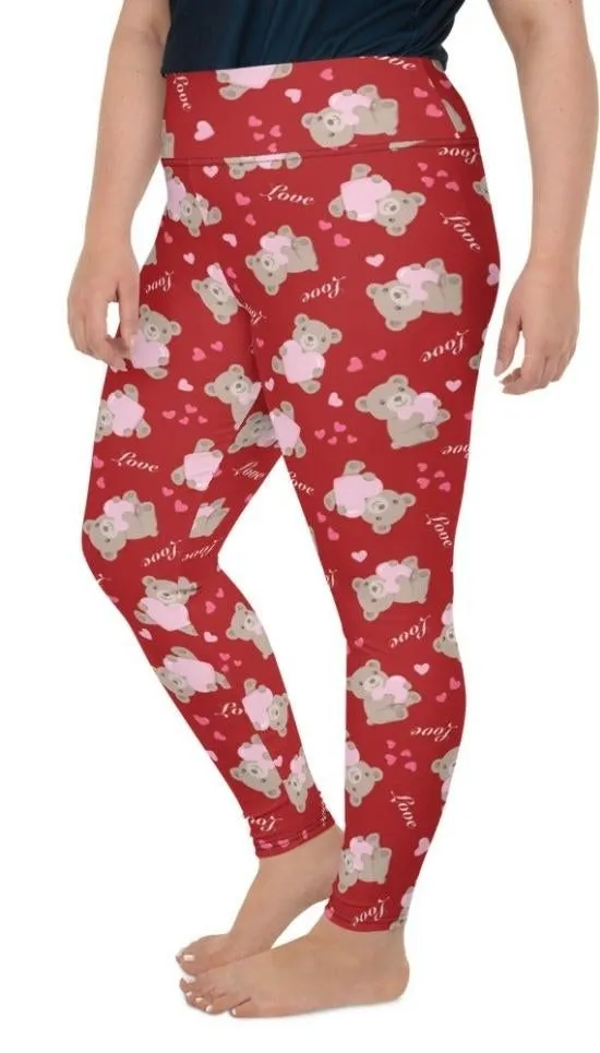 Cute Teddy Bear Plus Size Leggings