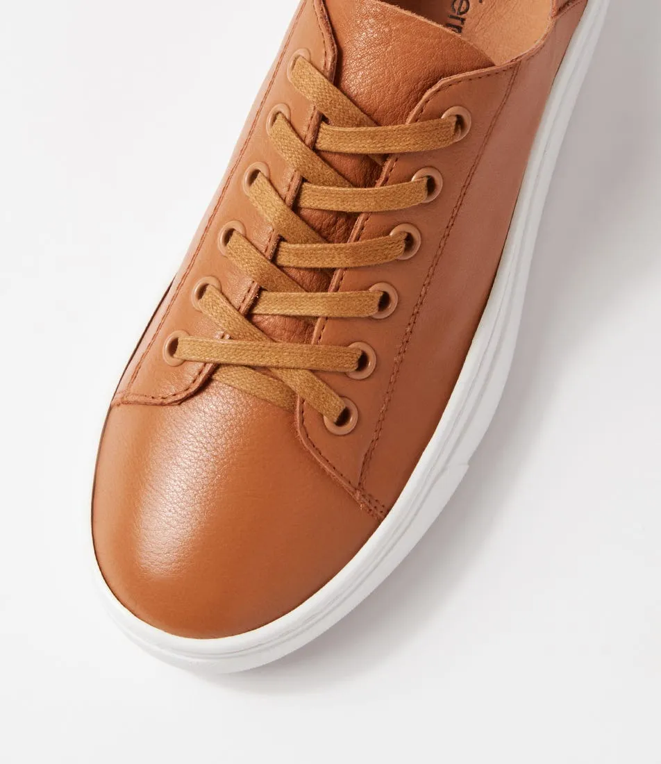 DIANA FERRARI Oaks Dark Tan Leather Sneakers