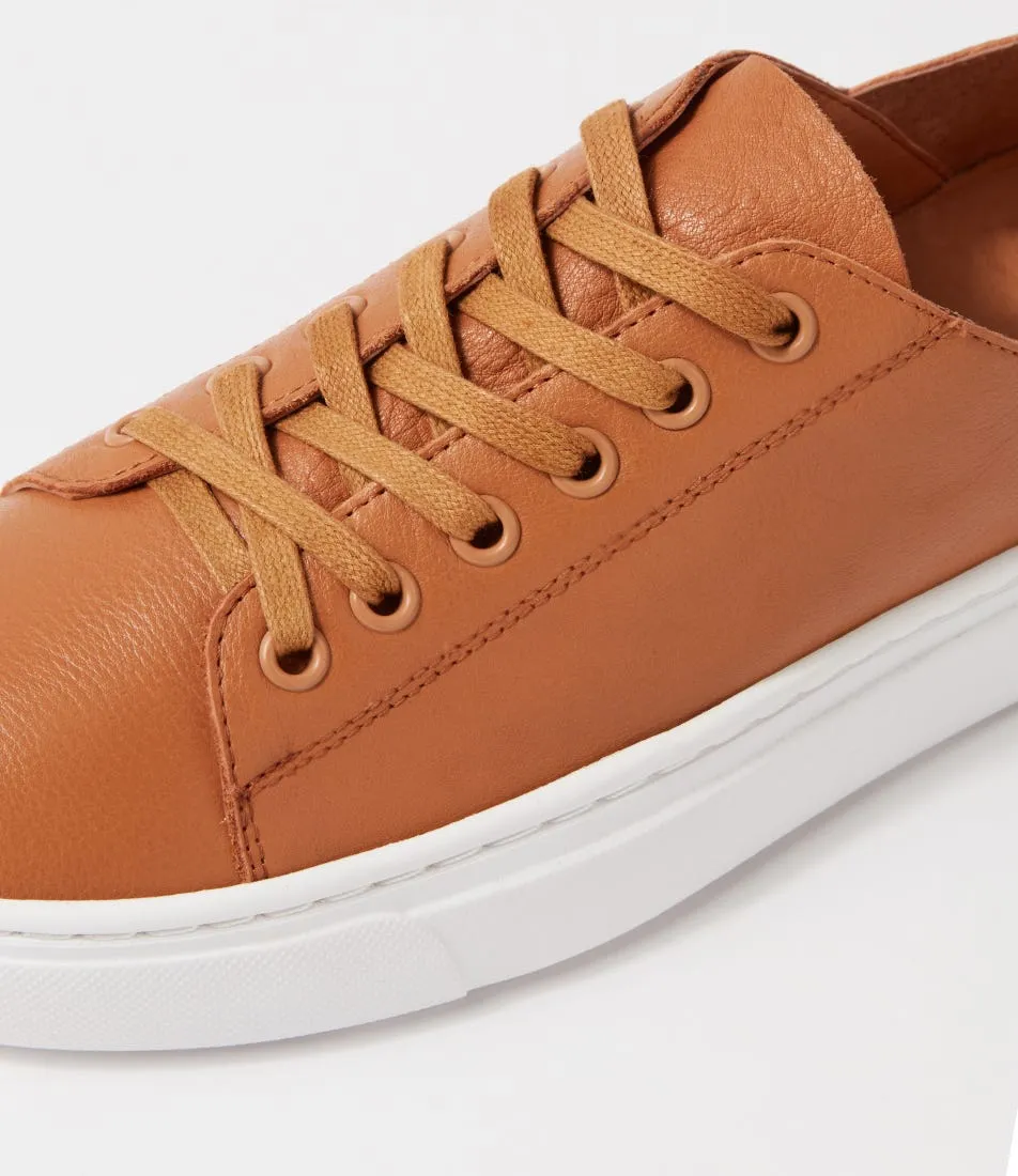 DIANA FERRARI Oaks Dark Tan Leather Sneakers