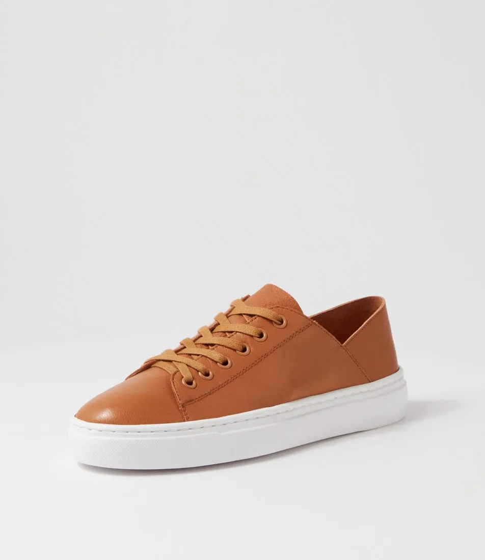 DIANA FERRARI Oaks Dark Tan Leather Sneakers