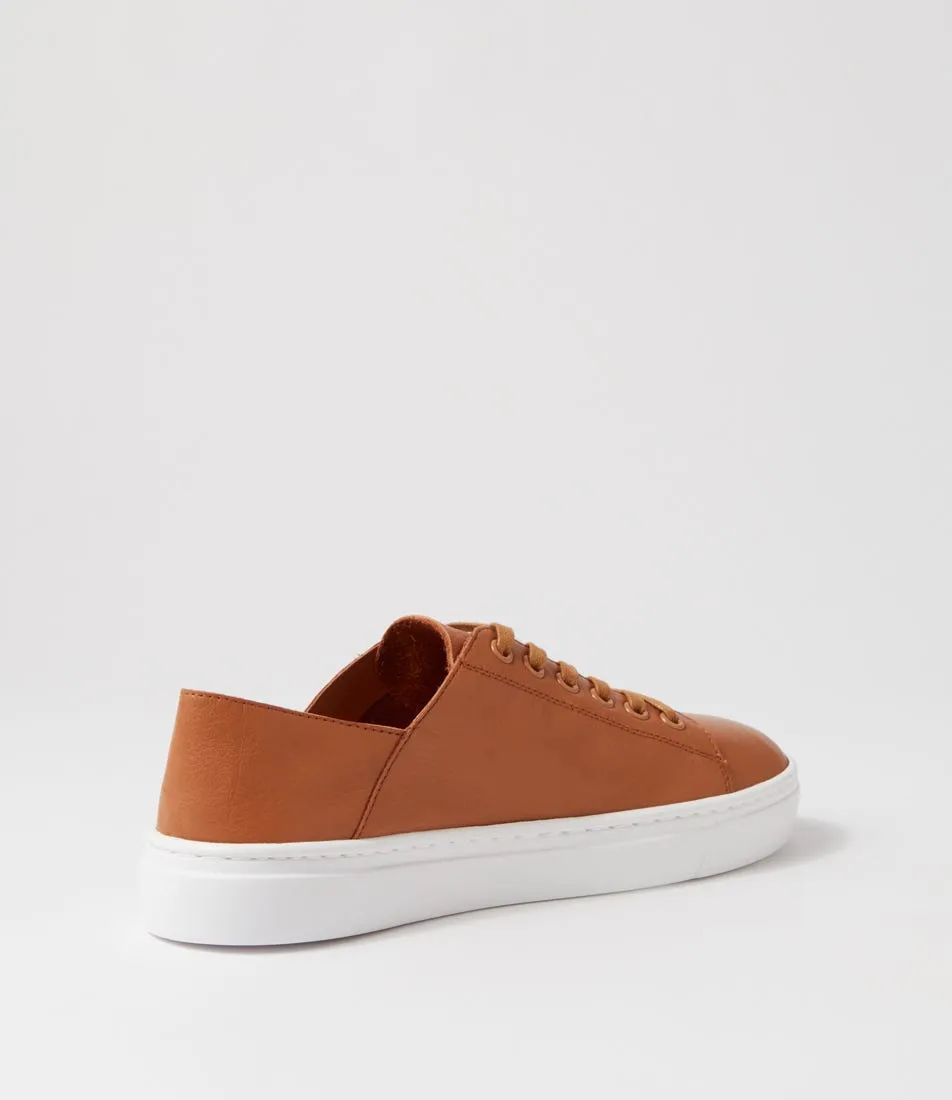 DIANA FERRARI Oaks Dark Tan Leather Sneakers