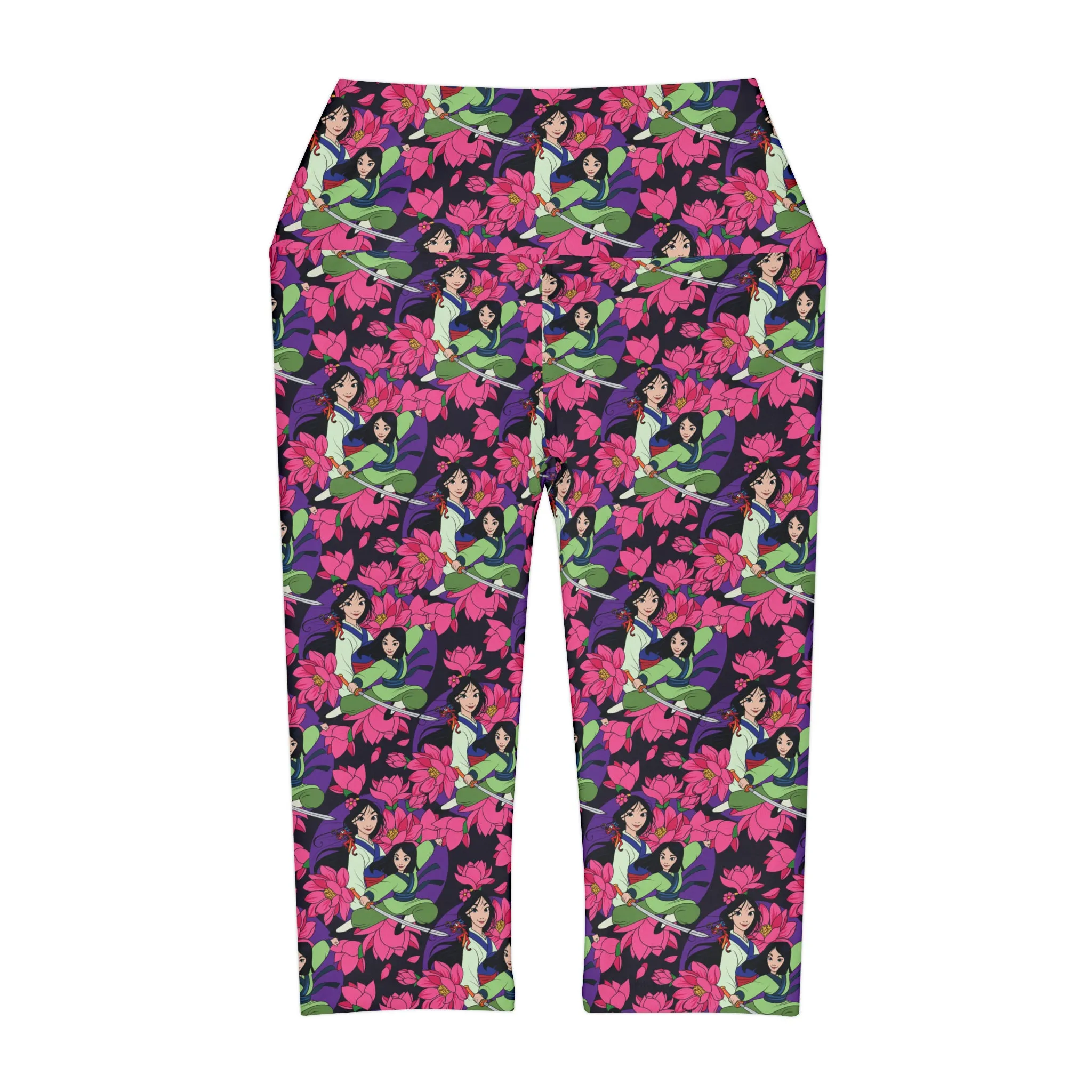 Disney Mulan Blooming Flowers Athletic Capri Leggings