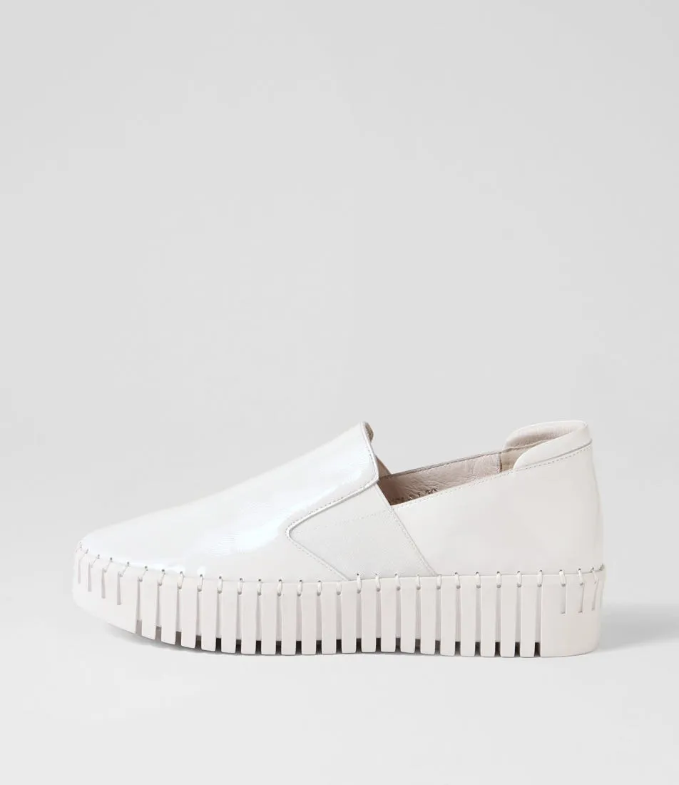 DJANGO & JULIETTE Becca White Patent Leather Sneakers