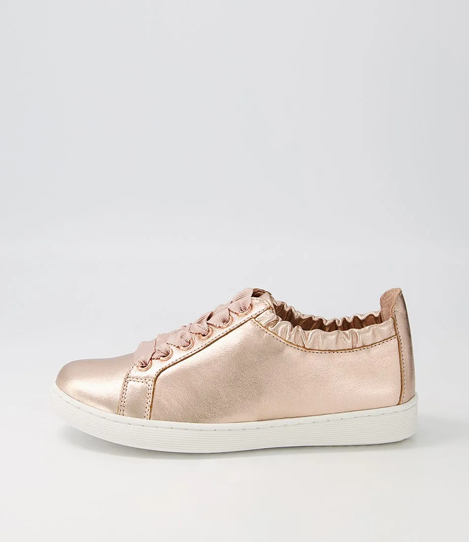 DJANGO & JULIETTE Durst Pale Rose Gold White Leather Sneakers