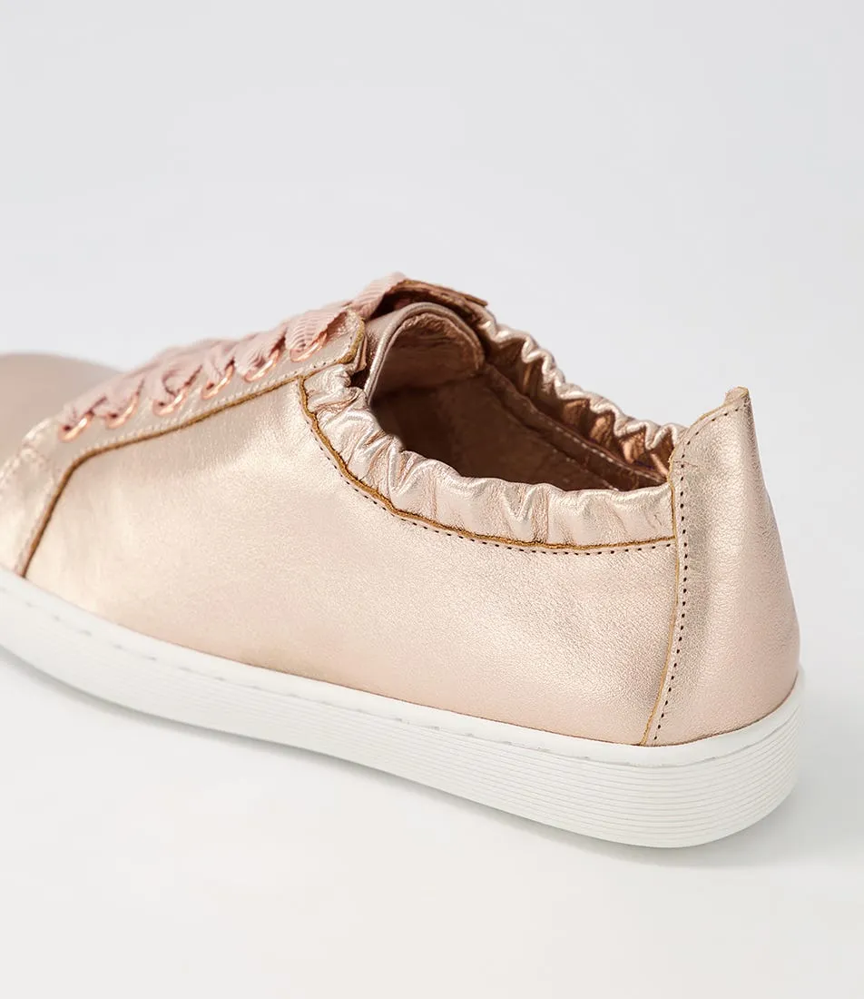 DJANGO & JULIETTE Durst Pale Rose Gold White Leather Sneakers